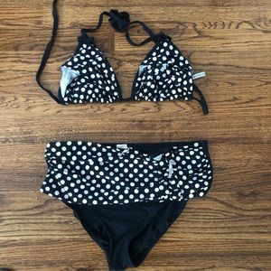 Blue Rod Beattie Ruffle String Bikini